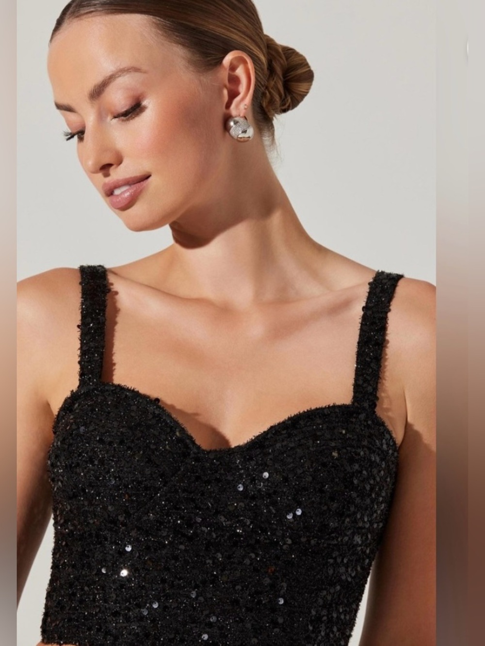Astr The Label Suiren Sequin Crop Top Size Small NWT